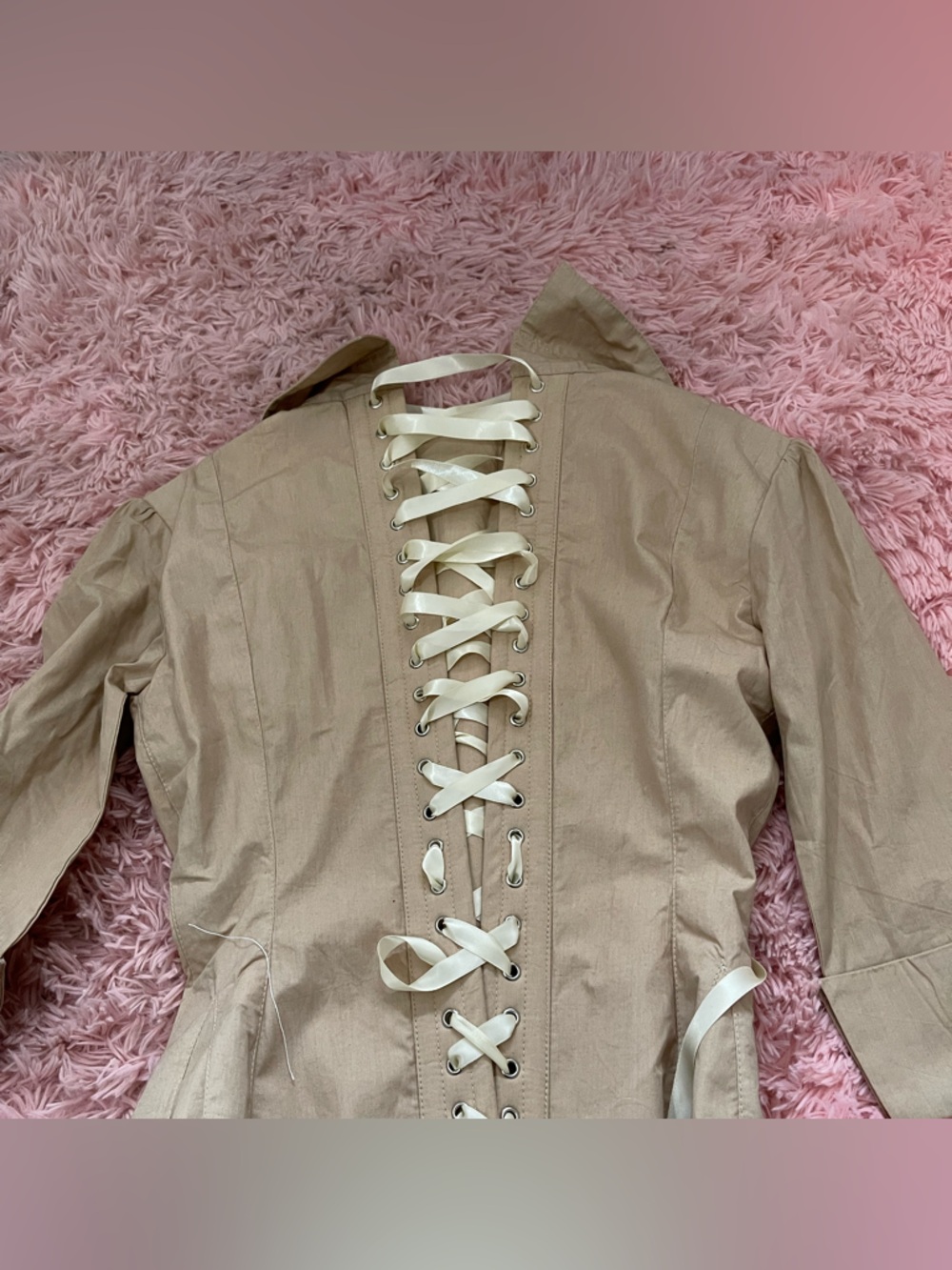 Corset Story corset shirt with sleeves and metal boning size 28", tan - Picture 8 of 8